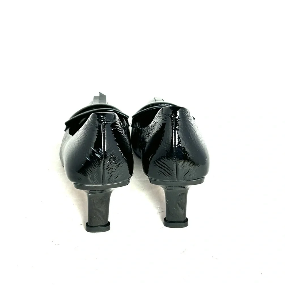 Anthropologie Vicenza Kilty Pointed-toe Patent Leather Heels Pumps Shoes Size 9 - Picture 4 of 12